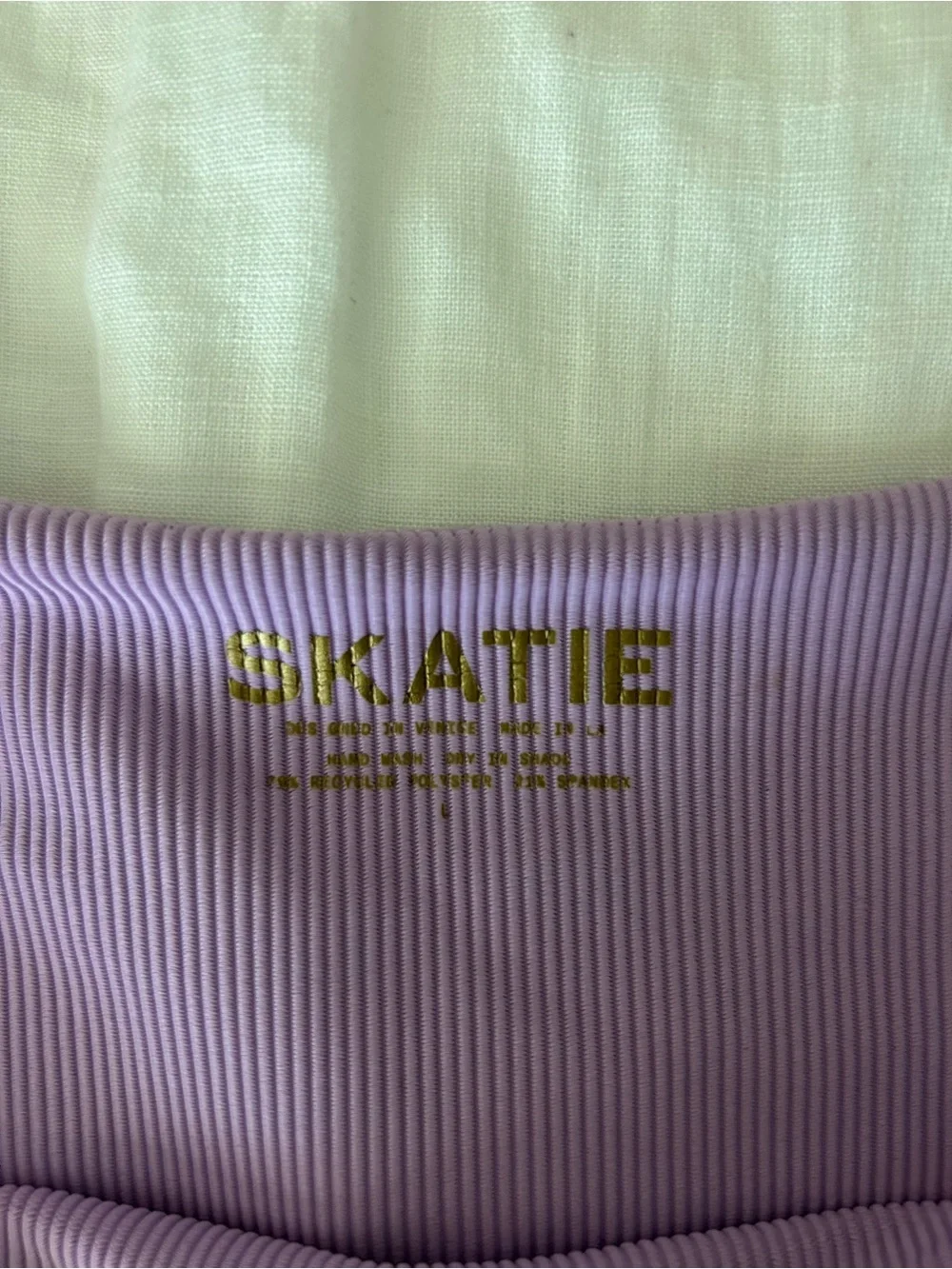Skatie purple ribbed bikini